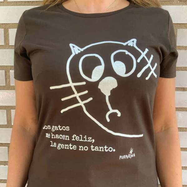 Camiseta Marrón Chocolate "Gato/Perro"