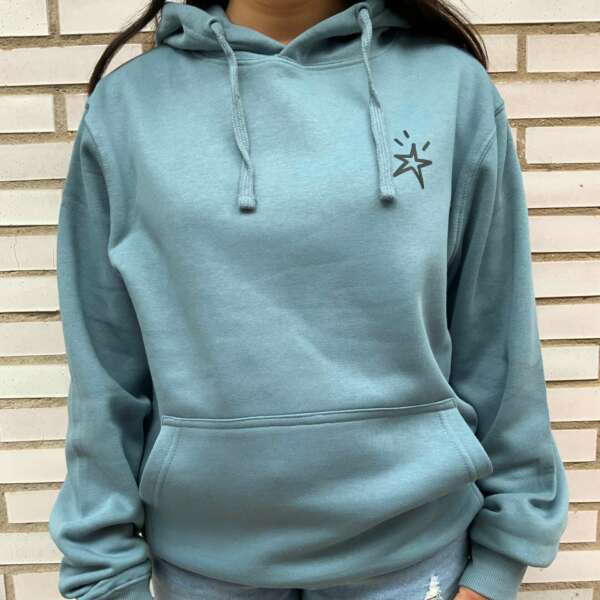 sudadera capucha azul "perro"