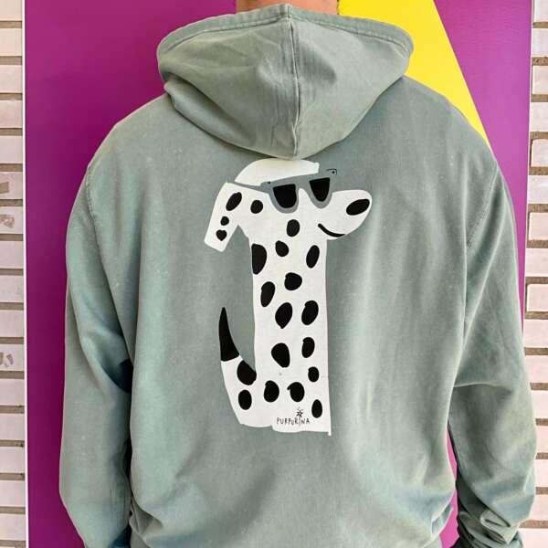 Sudadera Verde Capucha "Dálmata"