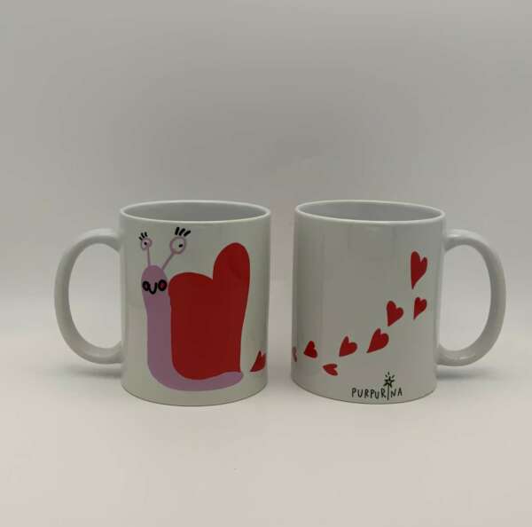 Taza "Caracol corazones"